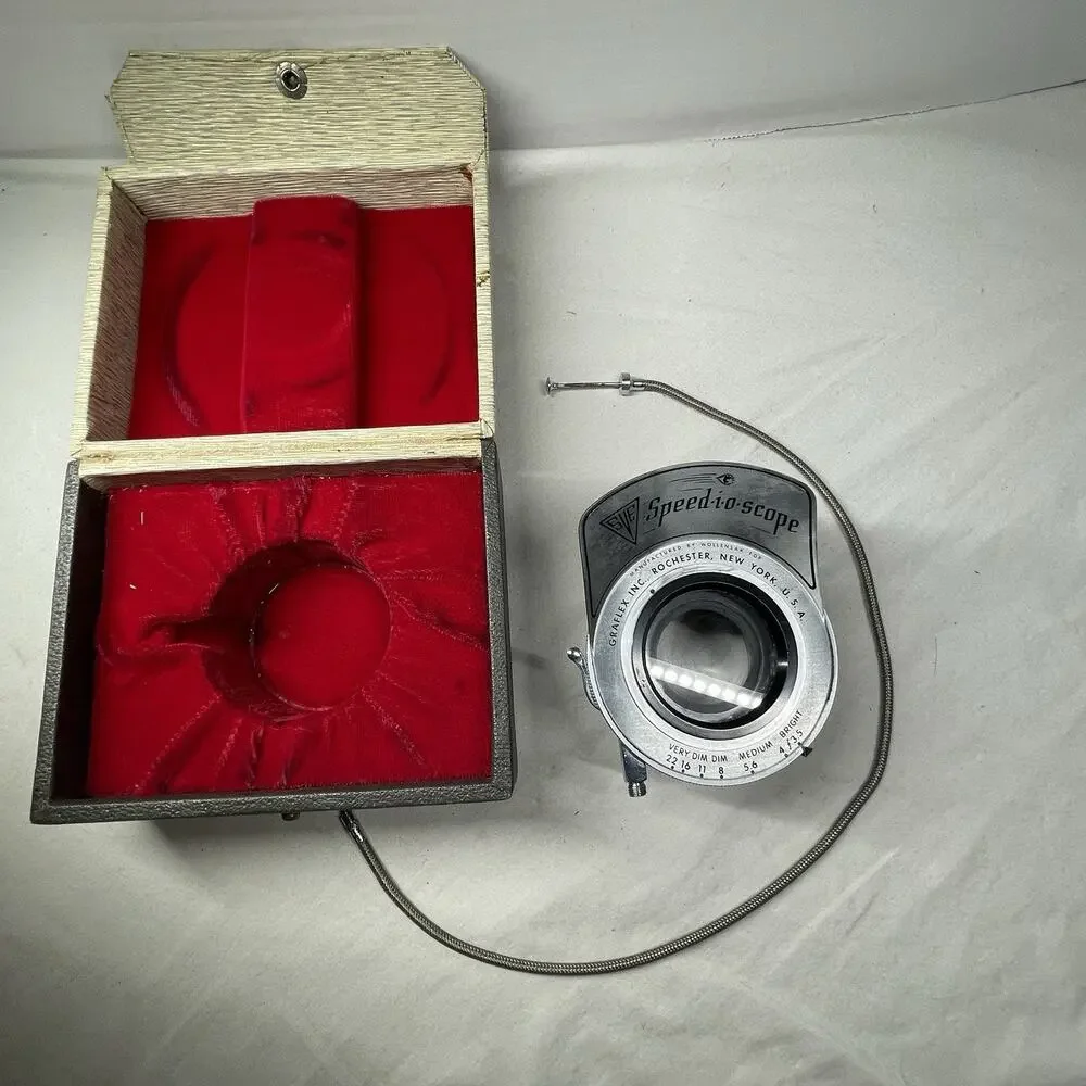*BEAUTY* GRAFLEX SPEED-I-O-SCOPE SHUTTER BY W/Box And Accessories WORKING